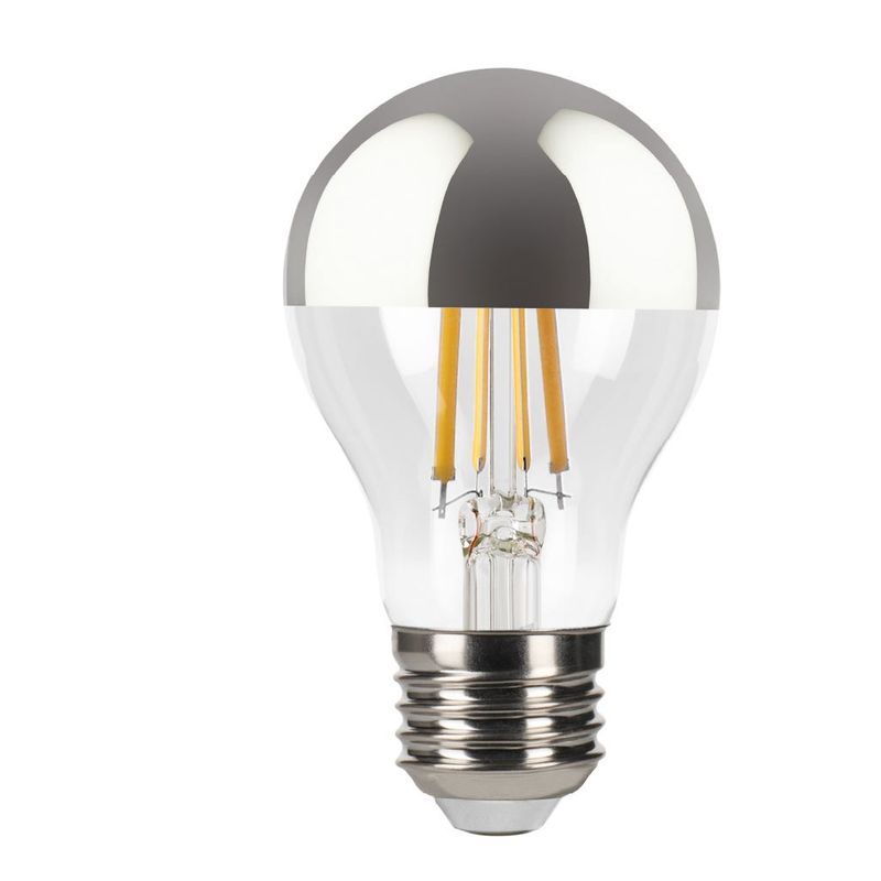 LED Filament A-shape Silver Bowl A19 Bulb Medium (E26) Base 2700K 8.8W 800 Lumens (60W Equiv) Clear Dimmable T20 Gen-4