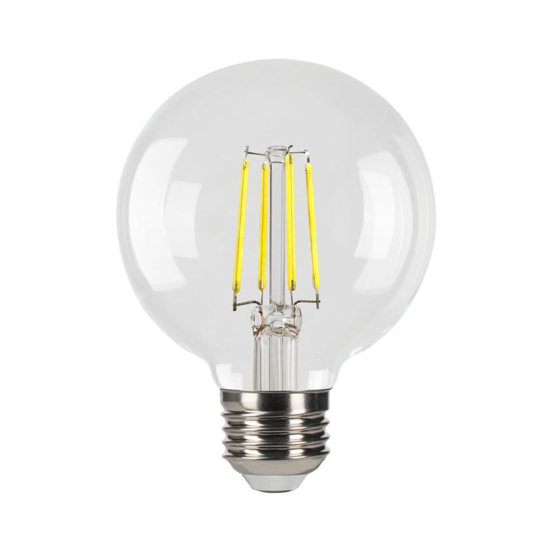 LED Filament Globe G25 Bulb Medium (E26) Base 5000K 5W 500 Lumens (60W Equiv) Clear Dimmable T20 Gen-4