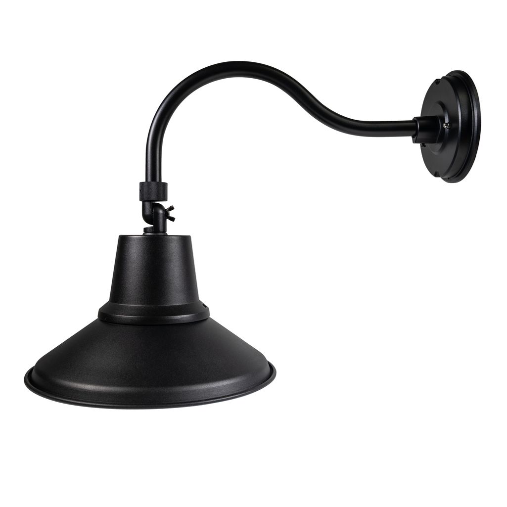 Topaz Outdoor LED Gooseneck Full-Cutoff Wall Mounted Light Matte Black Power & CCT Select 15-20-25W 27-50K), Photocell On/Off Mount Height to 15ft Dimmable 3294lm Topaz Outdoor LED Gooseneck Full-Cutoff Wall Mounted Light Matte Black Power & CCT Select 15-20-25W 27-50K), Photocell On/Off Mount Height to 15ft Dimmable 3294lm