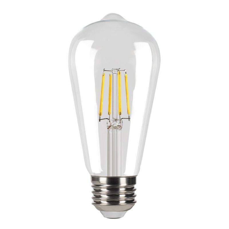 LED Filament Vintage ST19 Bulb Medium (E26) Base 3000K 5W 500 Lumens (60W Equiv) Clear Dimmable T20 Gen-4