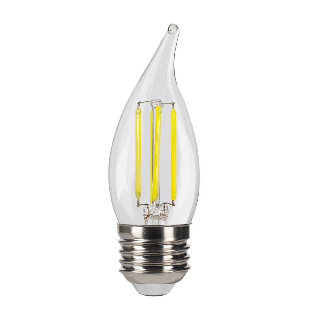 LED Filament Flame Tip CA11 Bulb Medium (E26) Base 5000K 5.5W 500 Lumens (60W Equiv) Clear Dimmable T20/T24 Gen-4 LED Filament Flame Tip CA11 Bulb Medium (E26) Base 5000K 5.5W 500 Lumens (60W Equiv) Clear Dimmable T20/T24 Gen-4