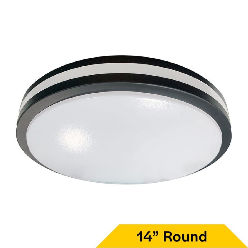 Flush Mount Modern Double Black & White Trim Ring 14 Flush Mount Modern Double Black & White Trim Ring 14" Selectable CCT 27/30/35/40/50K 21W 1400LM Plastic Lens 120V TRIAC Dimming Plastic Lens