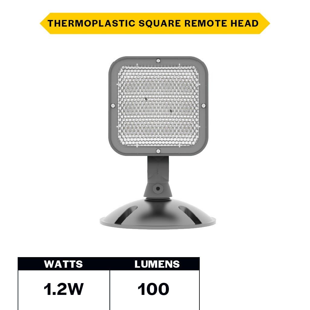 Emergence LED Single Remote Head Square Outdoor Gray, 1.2W, 3.6-15VDC Input