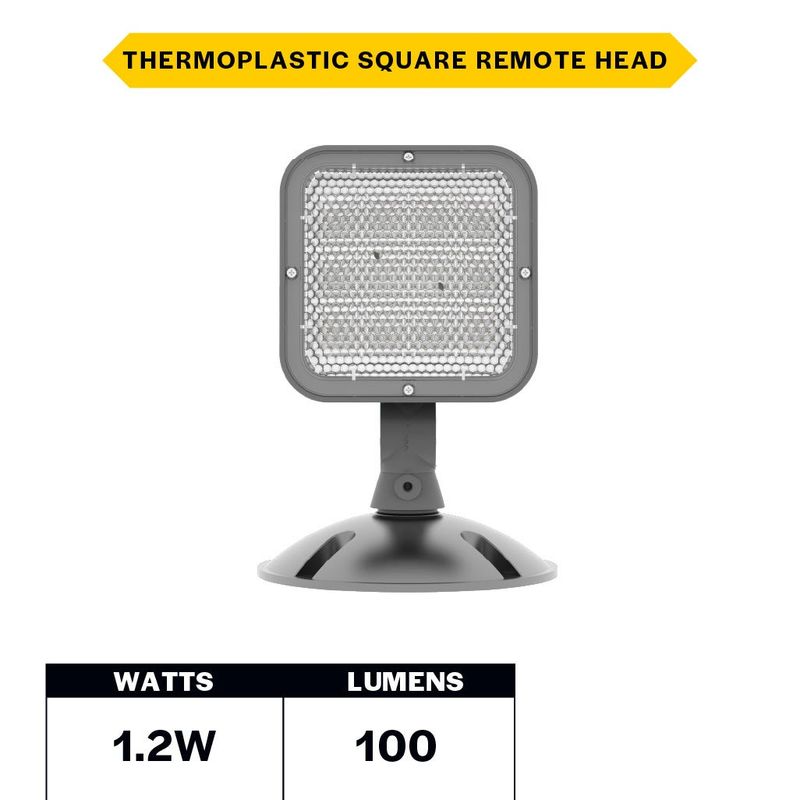 Emergence LED Single Remote Head Square Outdoor Gray, 1.2W, 3.6-15VDC Input