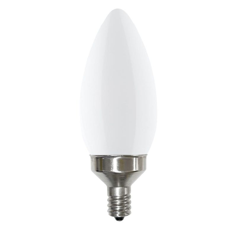LED Filament Bullet B11 Bulb Candelabra (E12) Base 2700K 8.8W 800 Lumens (75W Equiv) Frosted Dimmable T20 Gen-4