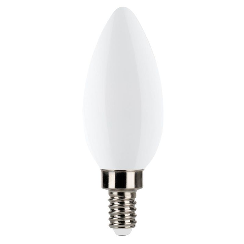 LED Filament Bullet B11 Bulb Candelabra (E12) Base 2700K 5.5W 500 Lumens (60W Equiv) Frosted Dimmable T20/T24 Gen-4