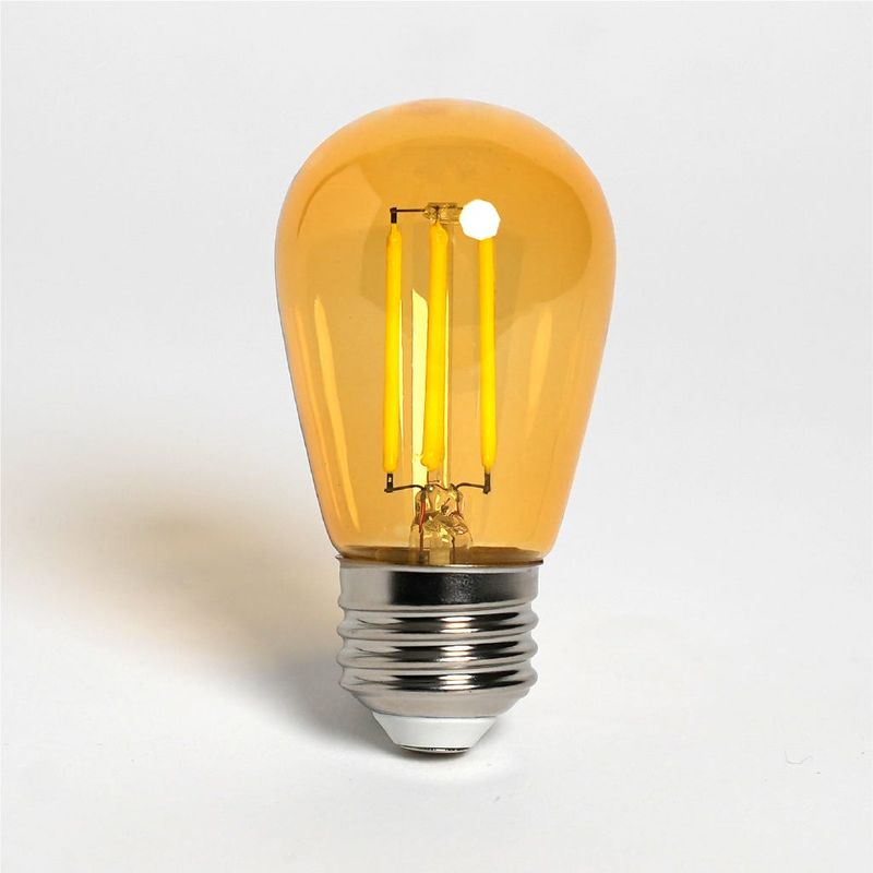 LED Filament Sign S14 Yellow Bulb Medium (E26) Base 5W 200 Lumens Yellow Dimmable Gen-4