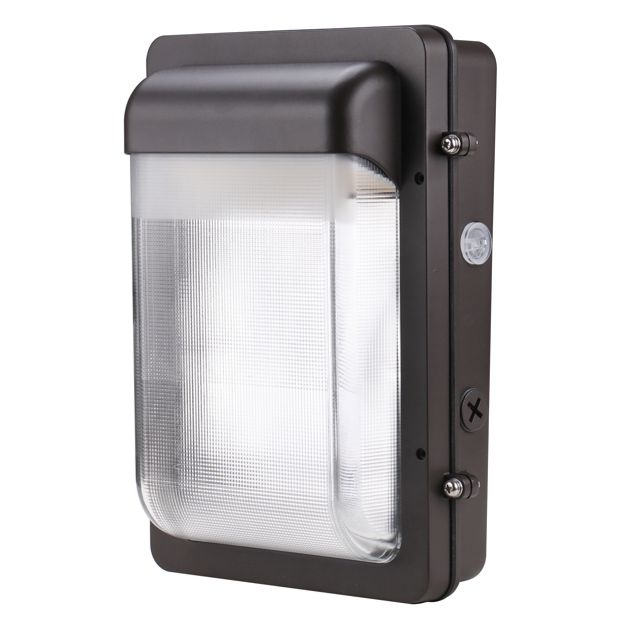 Low Profile Wall Pack Size 1 Lumen Selectable (1,940-3,250 lumens 15W-20W-25W) Color Selectable 3000K-4000K-5000K Photocell-Enable/Disable 120-277VAC Bronze Low Profile Wall Pack Size 1 Lumen Selectable (1,940-3,250 lumens 15W-20W-25W) Color Selectable 3000K-4000K-5000K Photocell-Enable/Disable 120-277VAC Bronze