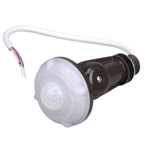 DC Bi-Level PIR Motion Sensor Outdoor Rated (for LPWP-2, LPWP-2HLS and LPWP-3) with Adjustable Arm, Bronze Bracket (Requires Remote 24876 to Program)