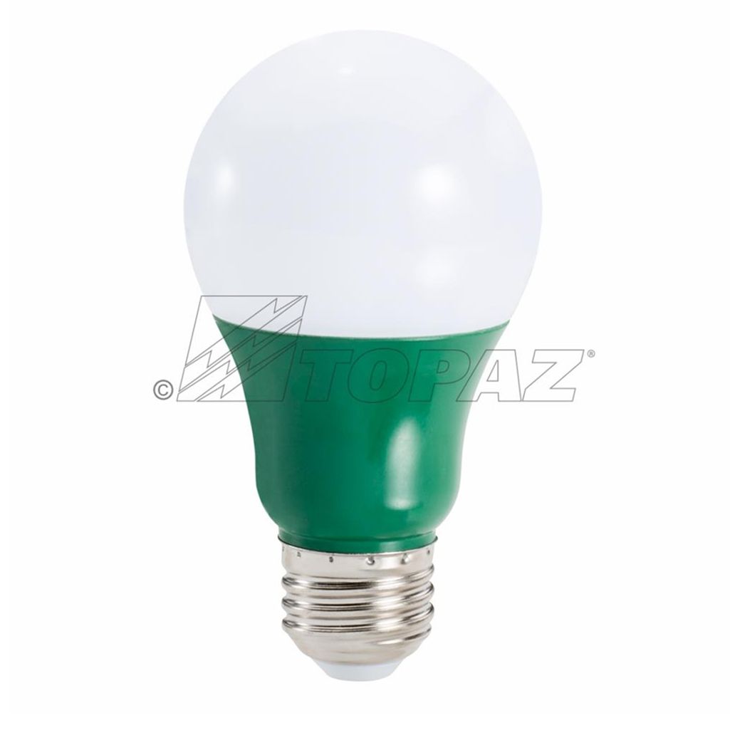 Topaz LED A19 Green Bulb 2.5W 135lm E26 Base