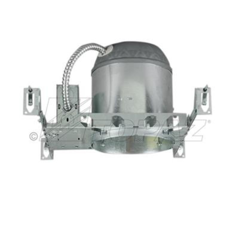 Topaz New Construction Housing-Can 6in Line Voltage IC Rated and AT (Airtight) Steel with Bar Hanger and Junction Box E26 Socket 120V (sold in Multiples of 6) Topaz New Construction Housing-Can 6in Line Voltage IC Rated and AT (Airtight) Steel with Bar Hanger and Junction Box E26 Socket 120V (sold in Multiples of 6)