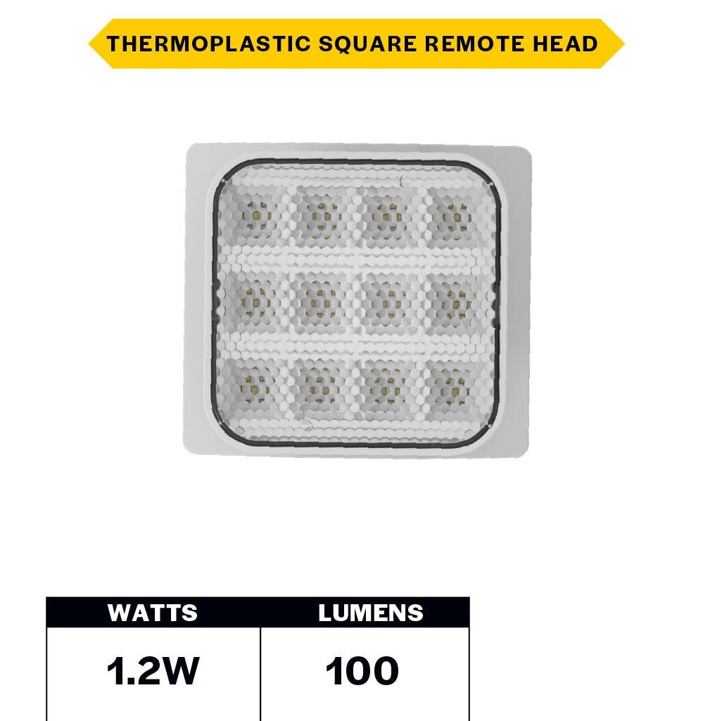Emergence LED Single Remote Head Square Indoor White, 1.2W, 3.6-15VDC Input