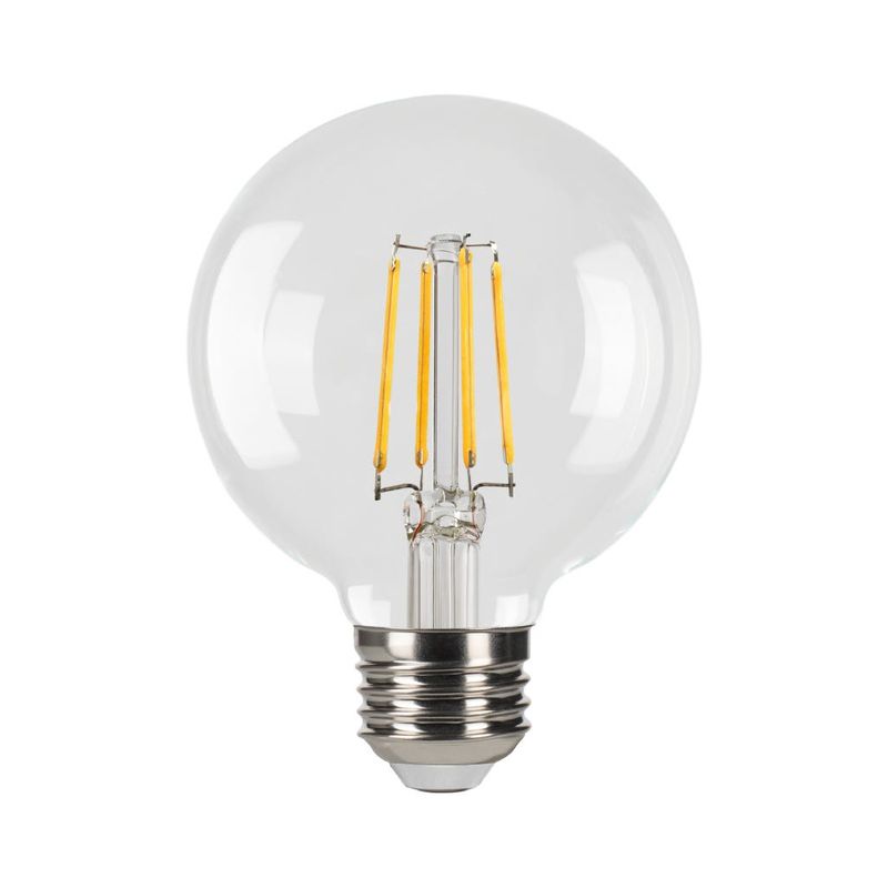 LED Filament Globe G25 Bulb Medium (E26) Base 2700K 5W 500 Lumens (60W Equiv) Clear Dimmable T20 Gen-4