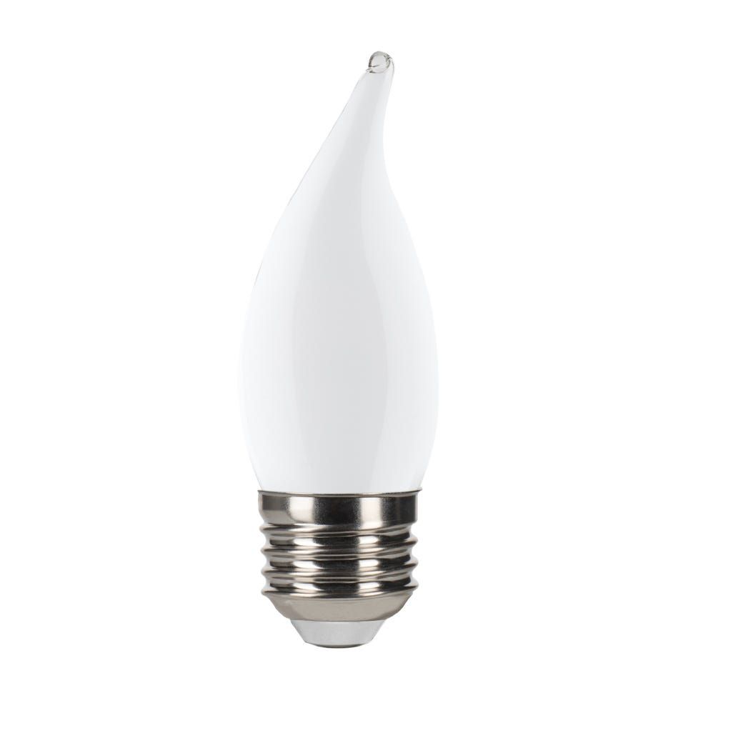 LED Filament Flame Tip CA11 Bulb Medium (E26) Base 2700K 3-Way Dim T20 2.2W, 3.3W, 5.5W 200/300/500 Lumens (60W Equiv) Frosted Gen-4 LED Filament Flame Tip CA11 Bulb Medium (E26) Base 2700K 3-Way Dim T20 2.2W, 3.3W, 5.5W 200/300/500 Lumens (60W Equiv) Frosted Gen-4