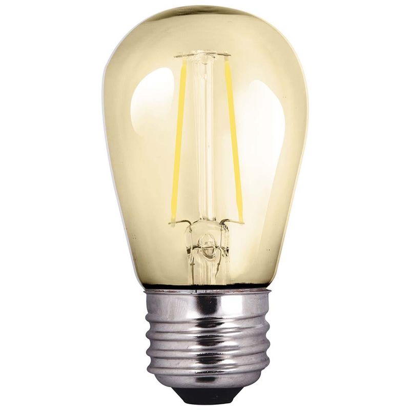LED S14 Shape Filament Bulb Amber Medium (E26) Base 120V 160 Lumen 15000 hours 82 CRI Non-Dimmable