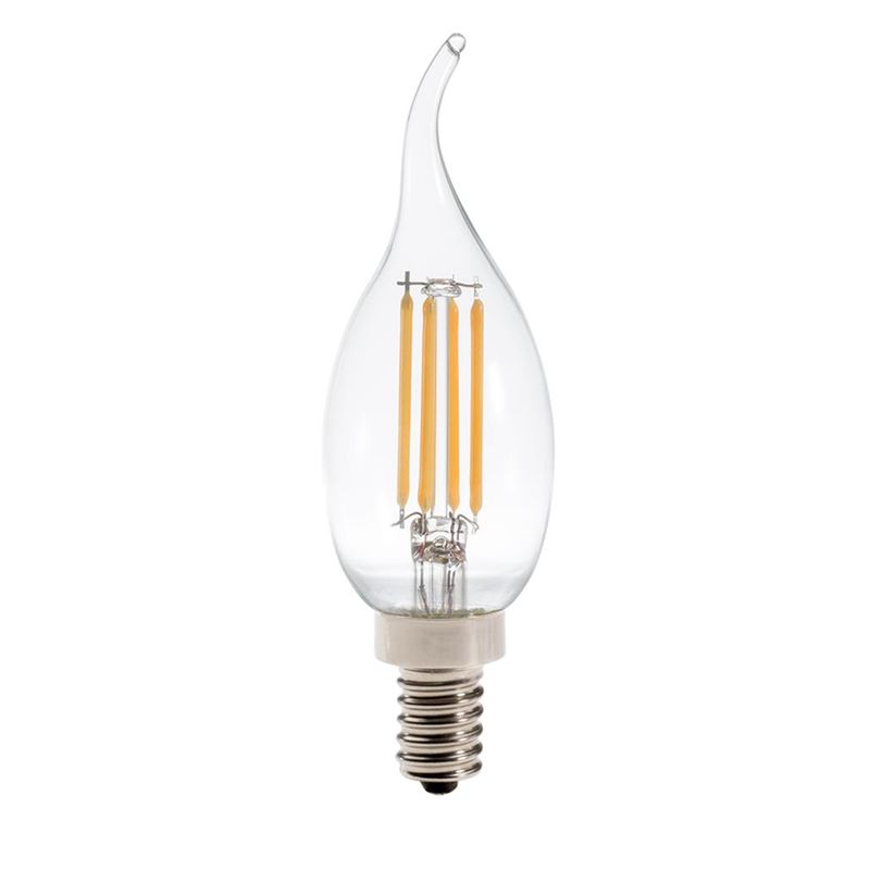 Topaz LED Antique Filament Flame Tip (CA10) Candelabra (E12) Base 3000K 5.5W 500lm Clear Glass