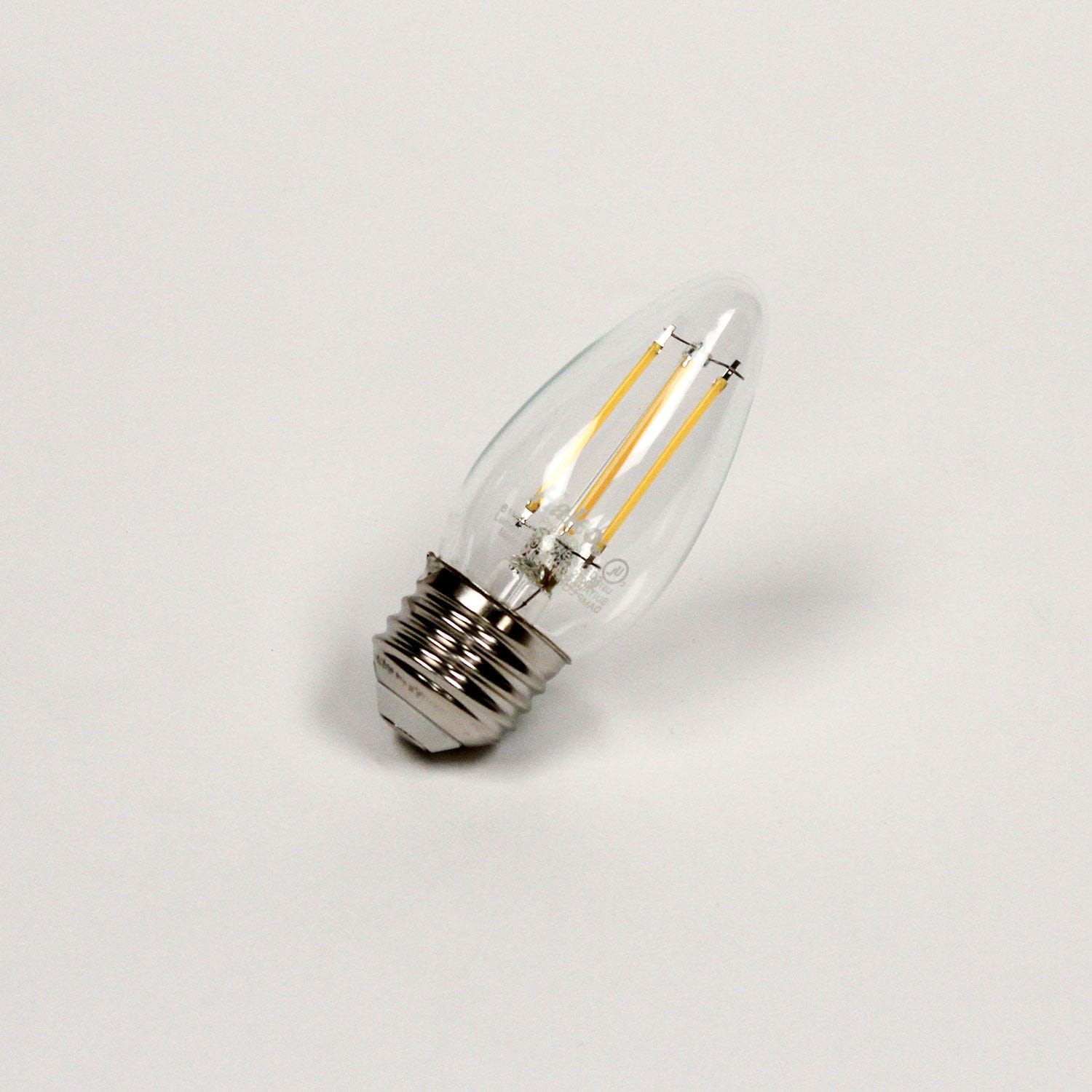 LED Bullet (B11) Filament Bulb Clear Medium (E26) Base 120V 500 Lumen 15000 hours 80 CRI Dimmable LED Bullet (B11) Filament Bulb Clear Medium (E26) Base 120V 500 Lumen 15000 hours 80 CRI Dimmable