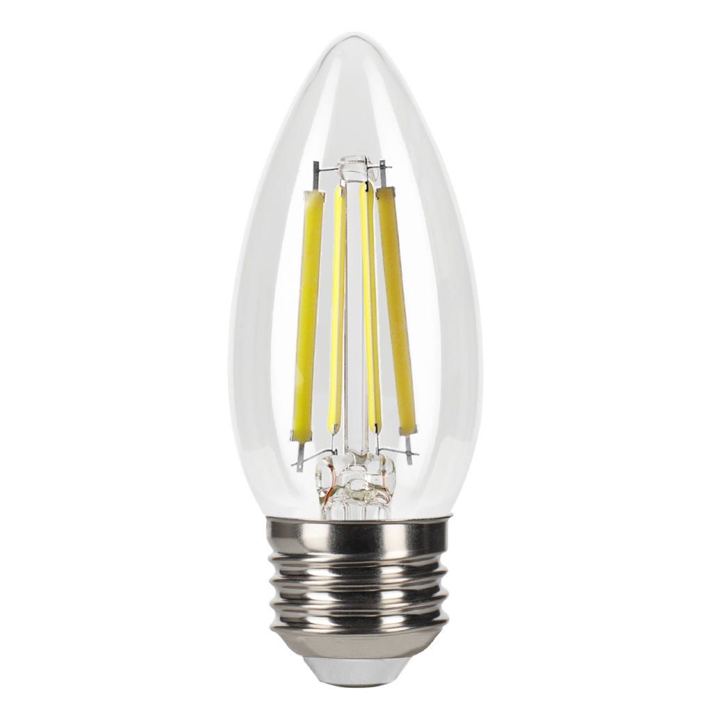 LED Filament Bullet B11 Bulb Medium (E26) Base 5000K 8.8W 800 Lumens (75W Equiv) Clear Dimmable T20 Gen-4