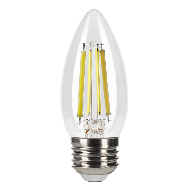 LED Filament Bullet B11 Bulb Medium (E26) Base 5000K 8.8W 800 Lumens (75W Equiv) Clear Dimmable T20 Gen-4