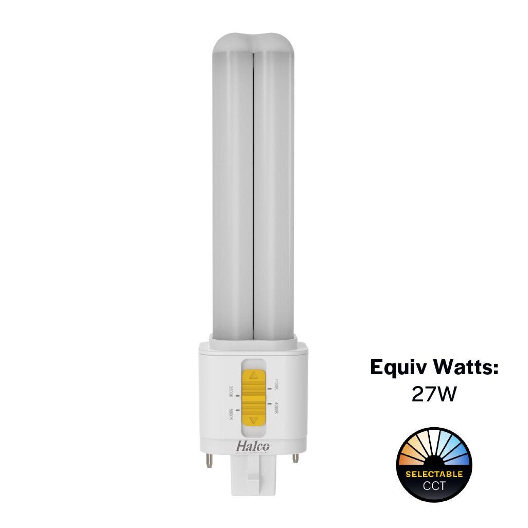 LED Double Tube Omni-Directional Plug-In Lamp GX32 2-Pin Base 3000K-3500K-4000K-5000K 9 Watt (27W Equivalent) Hybrid Type A (Magnetic Ballast) - Type B, Non-Dimmable LED Double Tube Omni-Directional Plug-In Lamp GX32 2-Pin Base 3000K-3500K-4000K-5000K 9 Watt (27W Equivalent) Hybrid Type A (Magnetic Ballast) - Type B, Non-Dimmable