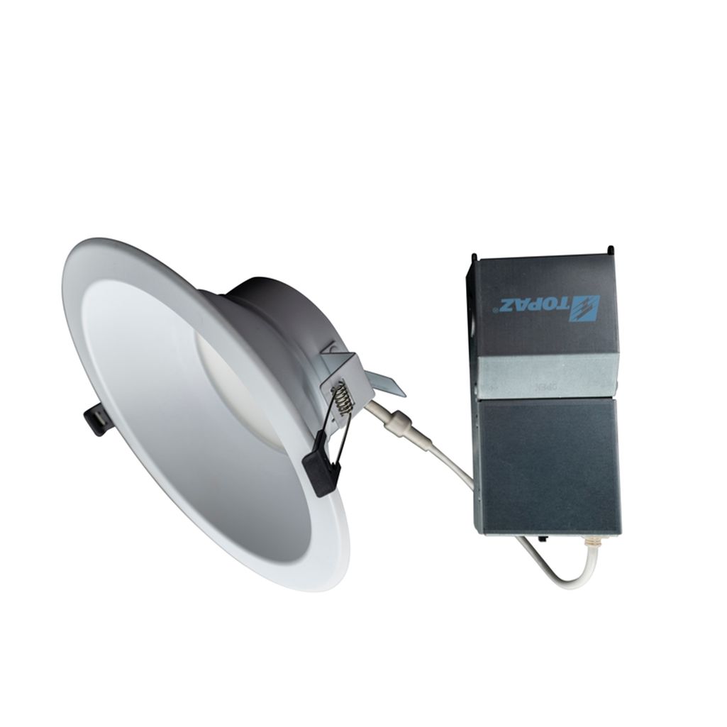 Topaz Commercial Canless Downlight 8in Power & 5-CCT Select (16-22-30W to 2500lm) Remote Driver Smooth Trim 90CRI Dimmable Spring Clips Topaz Commercial Canless Downlight 8in Power & 5-CCT Select (16-22-30W to 2500lm) Remote Driver Smooth Trim 90CRI Dimmable Spring Clips