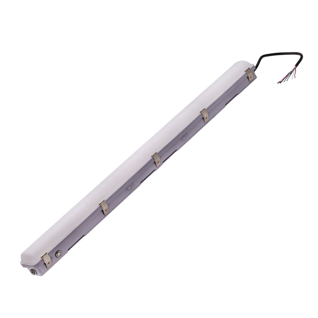 Topaz Linear Vaportight 4FT Power & 3-CCT Select (30-40-50W 35-40-50K) to 7250lm 0-10V Dim 120-277V with 90-min EM Battery BKUP & Motion Sensor Topaz Linear Vaportight 4FT Power & 3-CCT Select (30-40-50W 35-40-50K) to 7250lm 0-10V Dim 120-277V with 90-min EM Battery BKUP & Motion Sensor