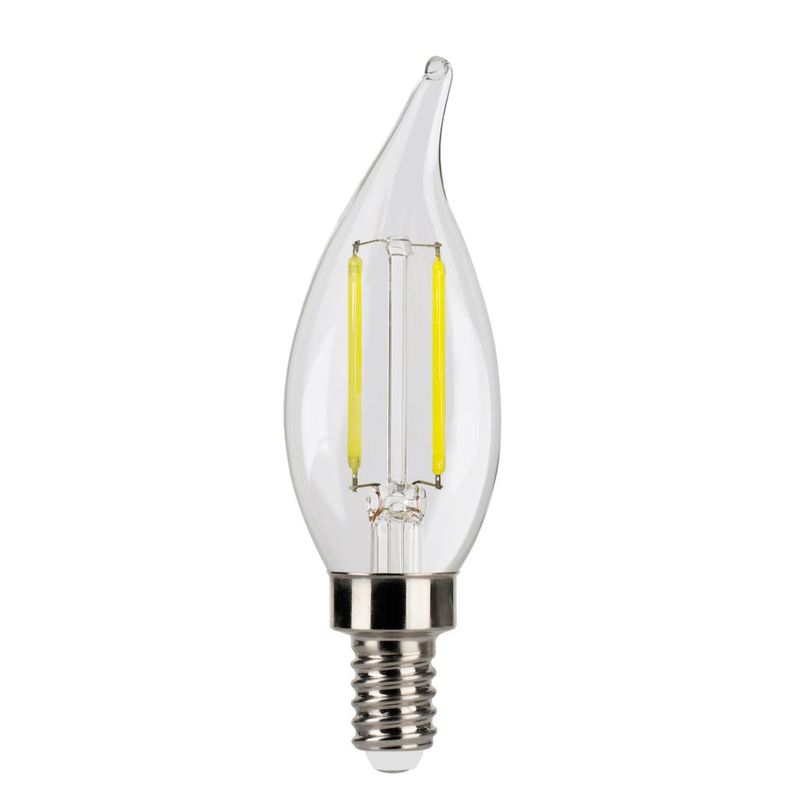 LED Filament Flame Tip CA11 Bulb Candelabra (E12) Base 5000K 3.3W 300 Lumens (40W Equiv) Clear Dimmable T20 Gen-4