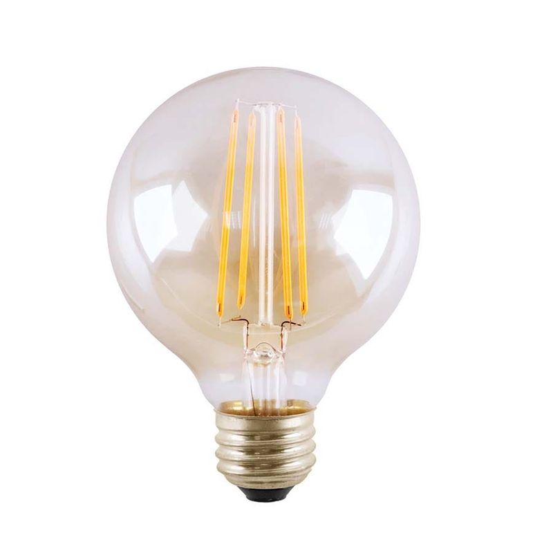 LED Globe (G25) Filament Bulb Clear Medium (E26) Base 120V 800 Lumen 15000 hours 82 CRI Dimmable