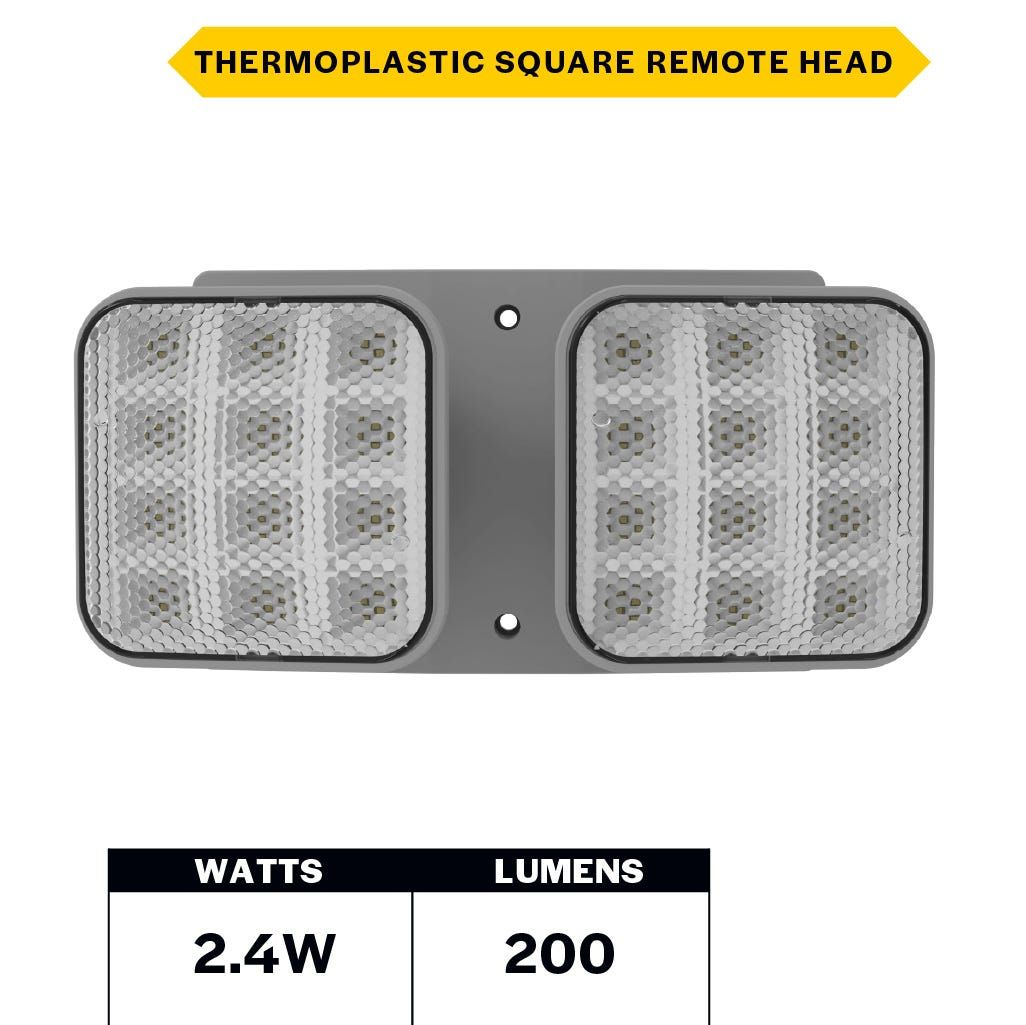 Emergence LED Double Remote Head Square Indoor Gray, 2.4W, 3.6-15VDC Input