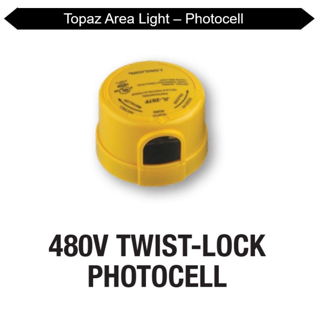 Topaz Twist Lock Photocell Yellow 480V for outdoor Area Lights and Floods Topaz Twist Lock Photocell Yellow 480V for outdoor Area Lights and Floods