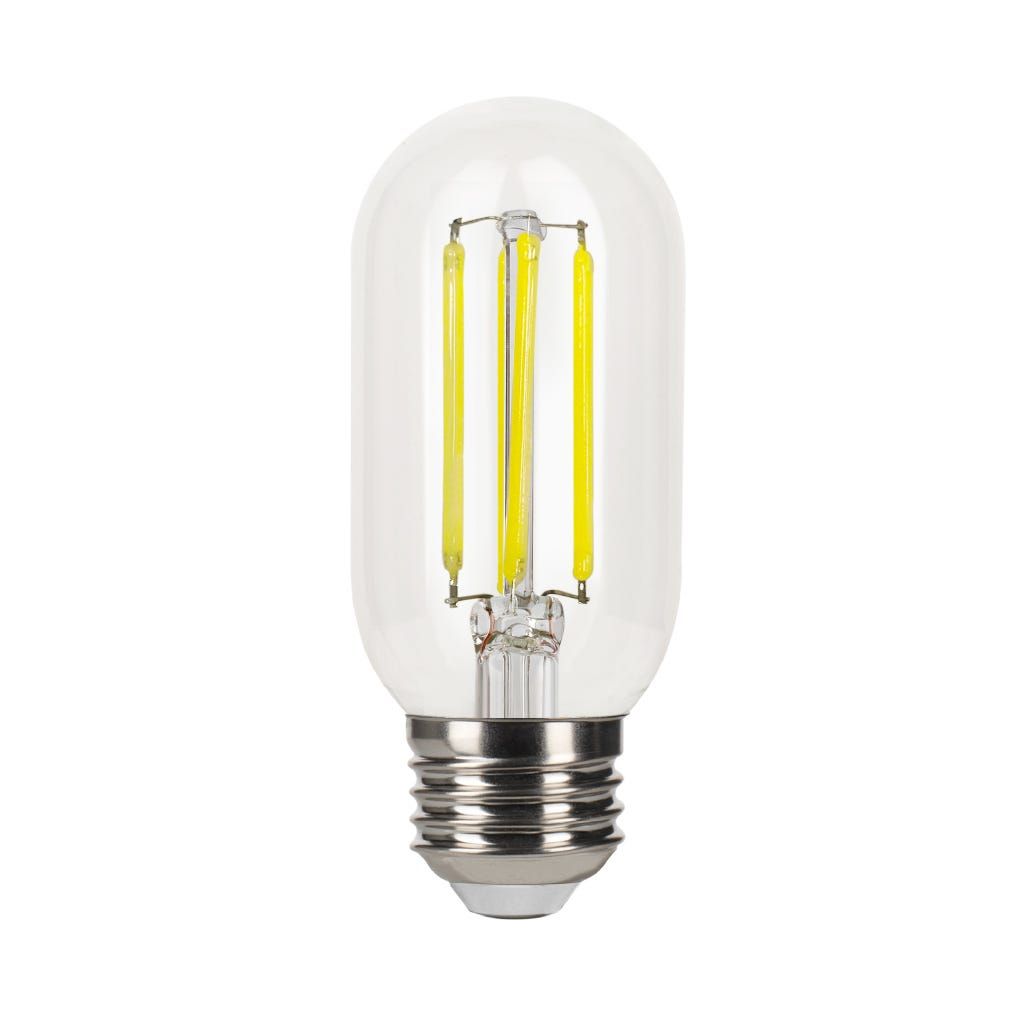 LED Filament Tube 4.25in T14 Bulb Medium (E26) Base 5000K 5W 450 Lumens (40W Equiv) Clear Dimmable T20 Gen-4 LED Filament Tube 4.25in T14 Bulb Medium (E26) Base 5000K 5W 450 Lumens (40W Equiv) Clear Dimmable T20 Gen-4
