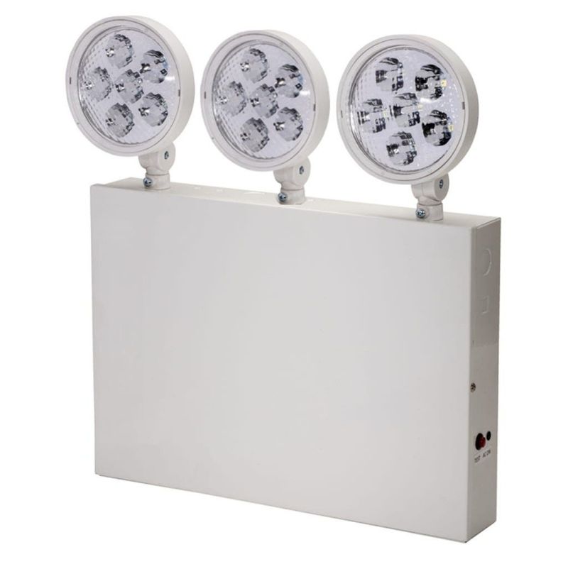 Topaz LED White Steel Emergency Unit NYC Approved Adjustable 3-Head with 90-min Battery Backup Topaz LED White Steel Emergency Unit NYC Approved Adjustable 3-Head with 90-min Battery Backup