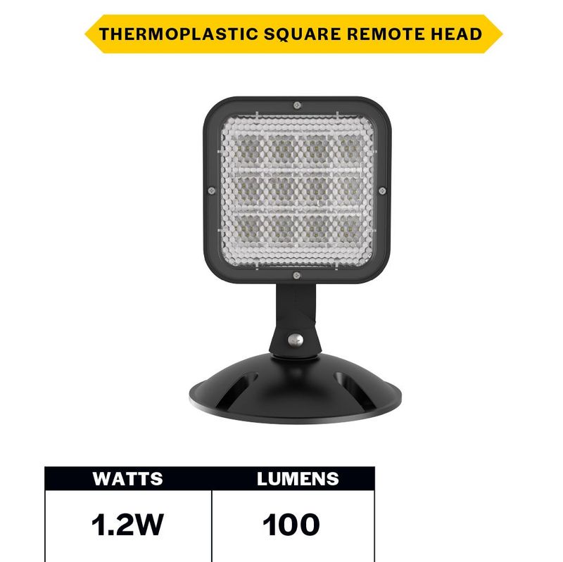 Emergence LED Single Remote Head Square Outdoor Black, 1.2W, 3.6-15VDC Input