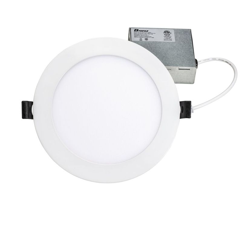 Topaz 6in Canless Recessed Downlight 12W High Lumen 1050lm 5-CCT Select 120V 100W-Equiv IC Rated