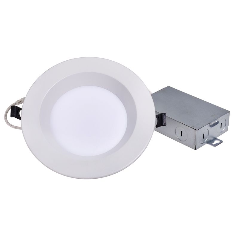 Topaz 6in Canless Slim Fit Deep Smooth Regress Downlight 10W Color Select 27-30-35-40-50K 770lm 90 CRI Spring Clips