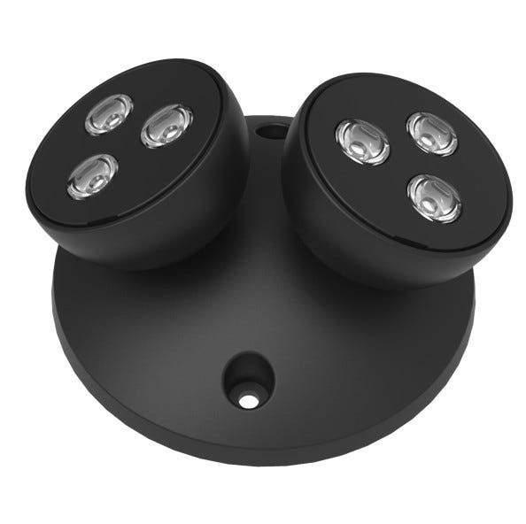 Emergence LED Double Remote Round Head Indoor - Black