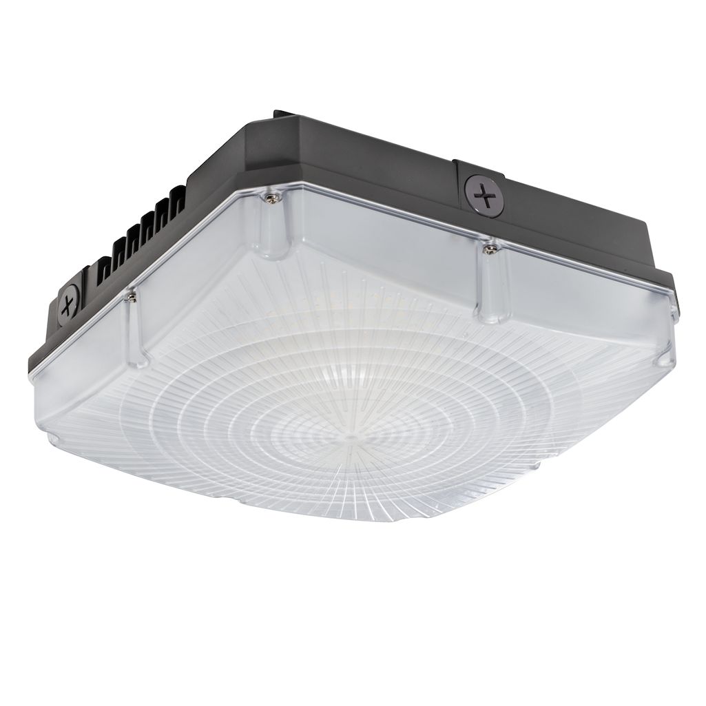 Topaz LED Square Canopy 60W 4000K 120-277VAC Light Bronze 7500lm