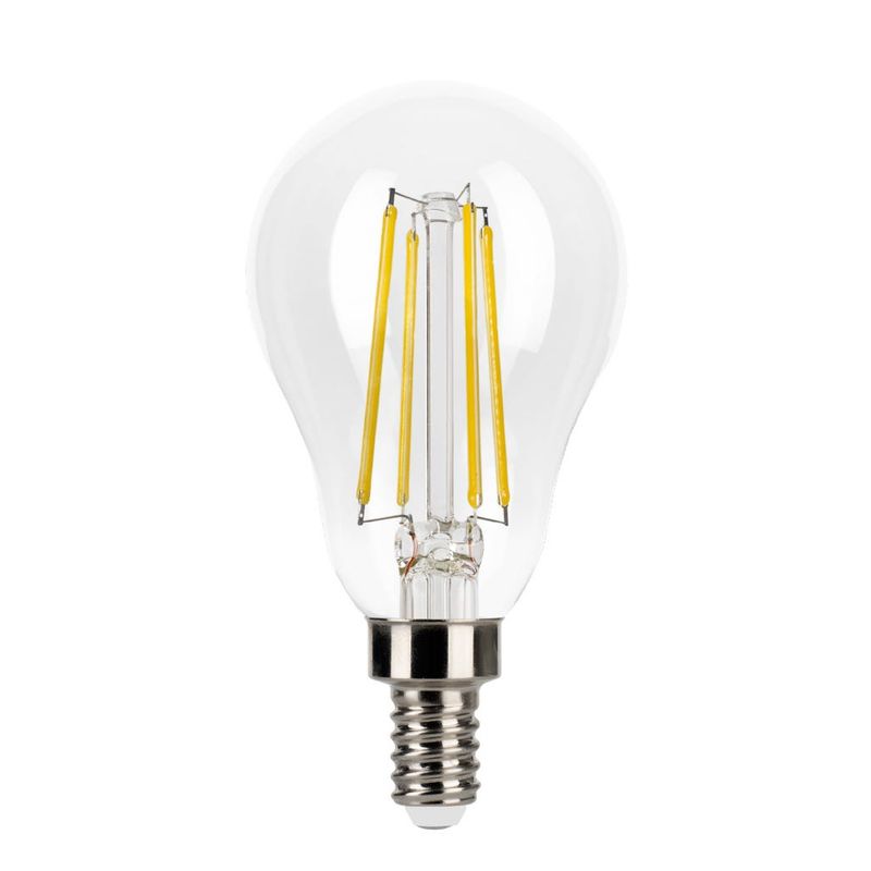 LED Filament A15 Bulb Candelabra (E12) Base 3000K 5W 450 Lumens (40W Equiv) Clear Dimmable T20 Gen-4