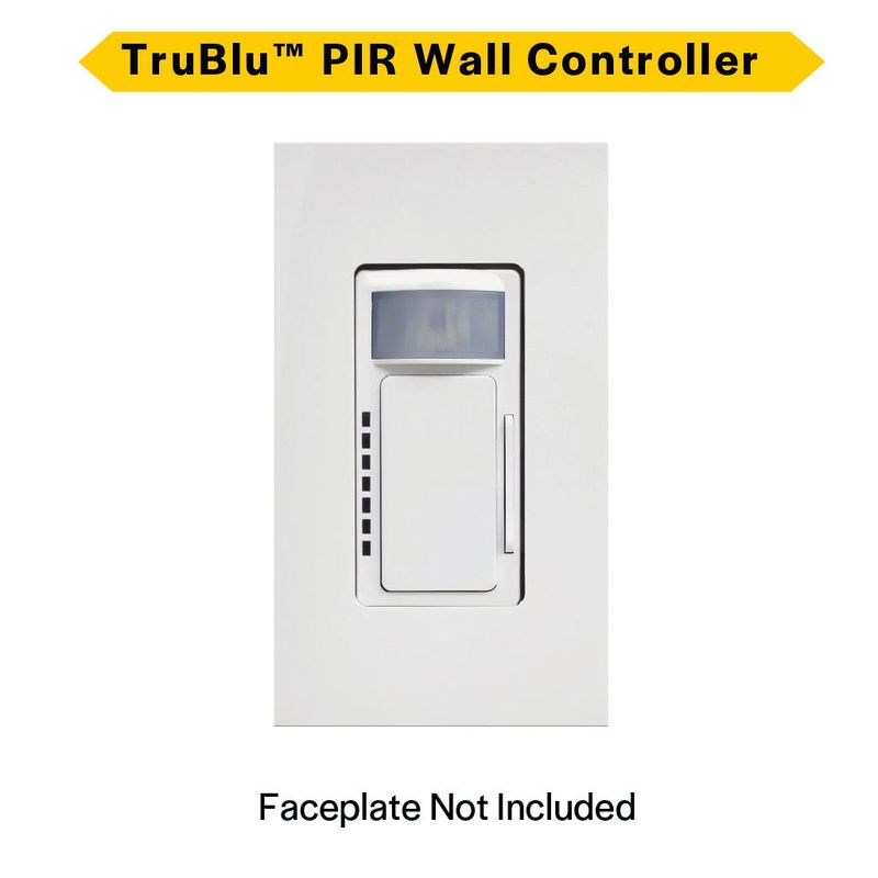 TruBlu Mesh Wireless 1-Button & PIR Occupancy Sensor Dimming Wall Controller White 120--277VAC