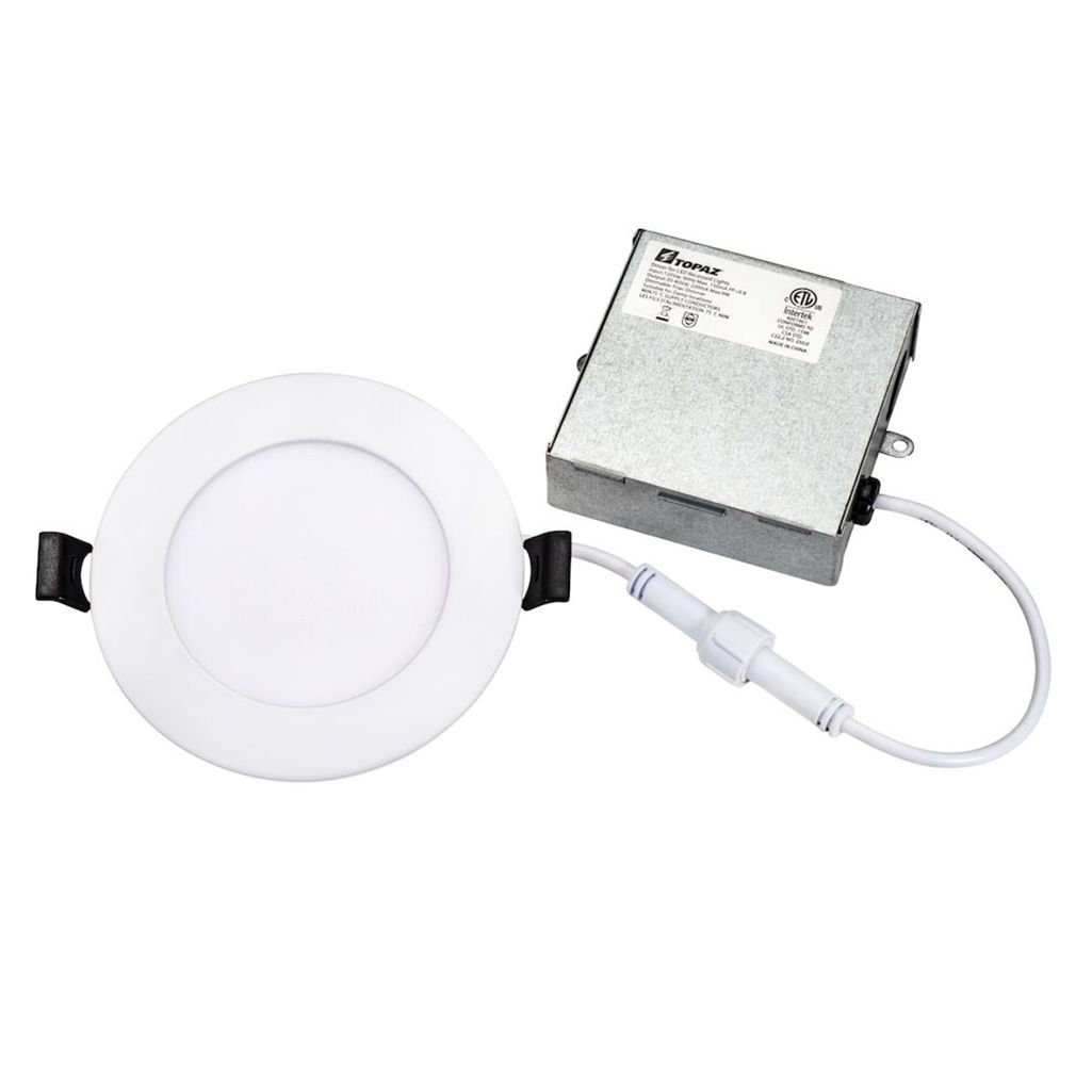Topaz 4in Canless Recessed Downlight 9W 550lm 5-CCT Select 120V 60W-Equiv IC Rated