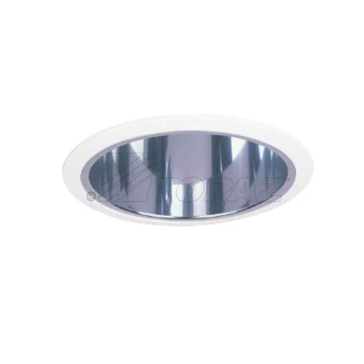 Topaz 6in Can Trim Clear Deep Reflector with White Ring uses A19 Lamps or LED Equiv