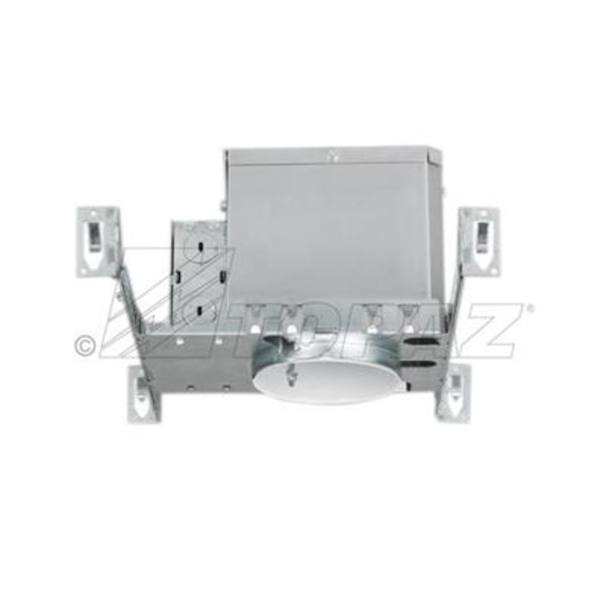 Topaz New Construction Housing-Can 4in Line Voltage IC Rated and AT (Airtight) with Bar Hanger and Junction Box 120V E26 Base Socket (sold in Multiples of 6) Topaz New Construction Housing-Can 4in Line Voltage IC Rated and AT (Airtight) with Bar Hanger and Junction Box 120V E26 Base Socket (sold in Multiples of 6)