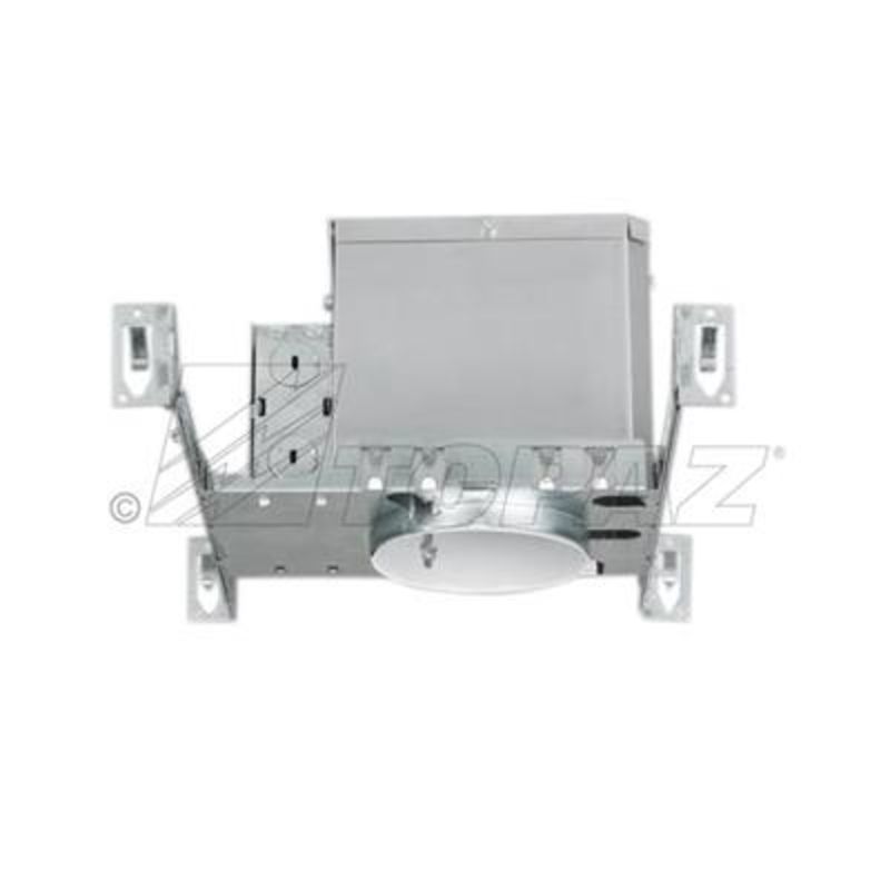 Topaz New Construction Housing-Can 4in Line Voltage IC Rated and AT (Airtight) with Bar Hanger and Junction Box 120V E26 Base Socket (sold in Multiples of 6) Topaz New Construction Housing-Can 4in Line Voltage IC Rated and AT (Airtight) with Bar Hanger and Junction Box 120V E26 Base Socket (sold in Multiples of 6)