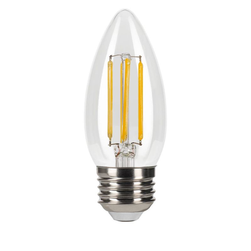 LED Filament Bullet B11 Bulb Medium (E26) Base 2700K 3-Way Dim T20 2.2W, 3.3W, 5.5W 200/300/500 Lumens (60W Equiv) Clear Gen-4