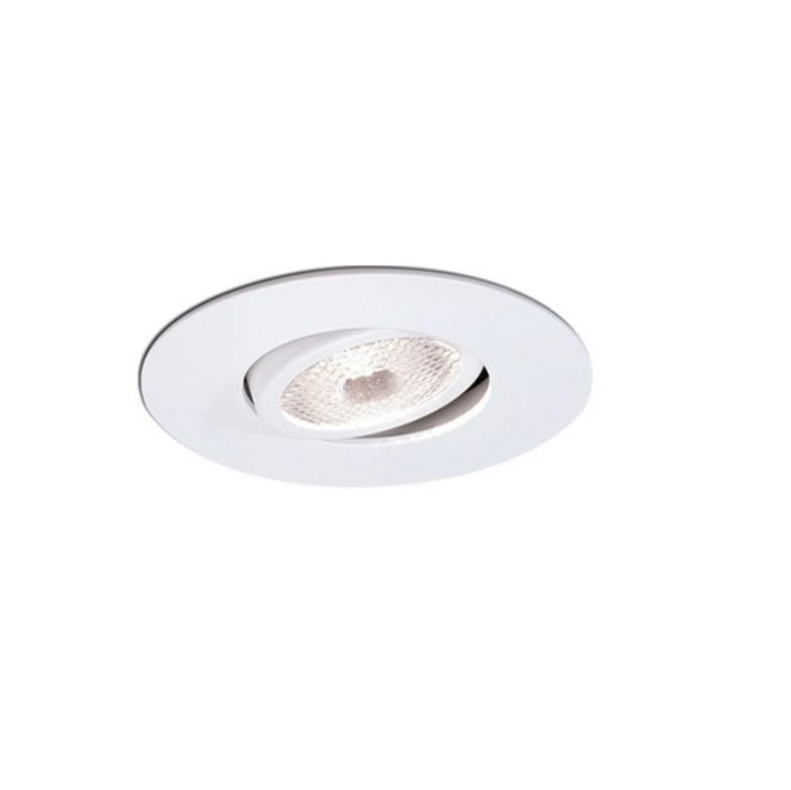 Topaz 4in Can Trim Open White Gimbal with White Ring Uses R20 PAR20 Lamps or LED Equiv