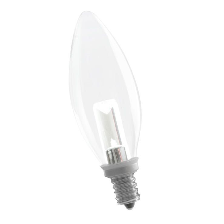 LED Decorative Bullet (B11) Chandelier Bulb Candelabra (E12) Base 120V 25 Lumen 25000 hours 82 CRI Dimmable