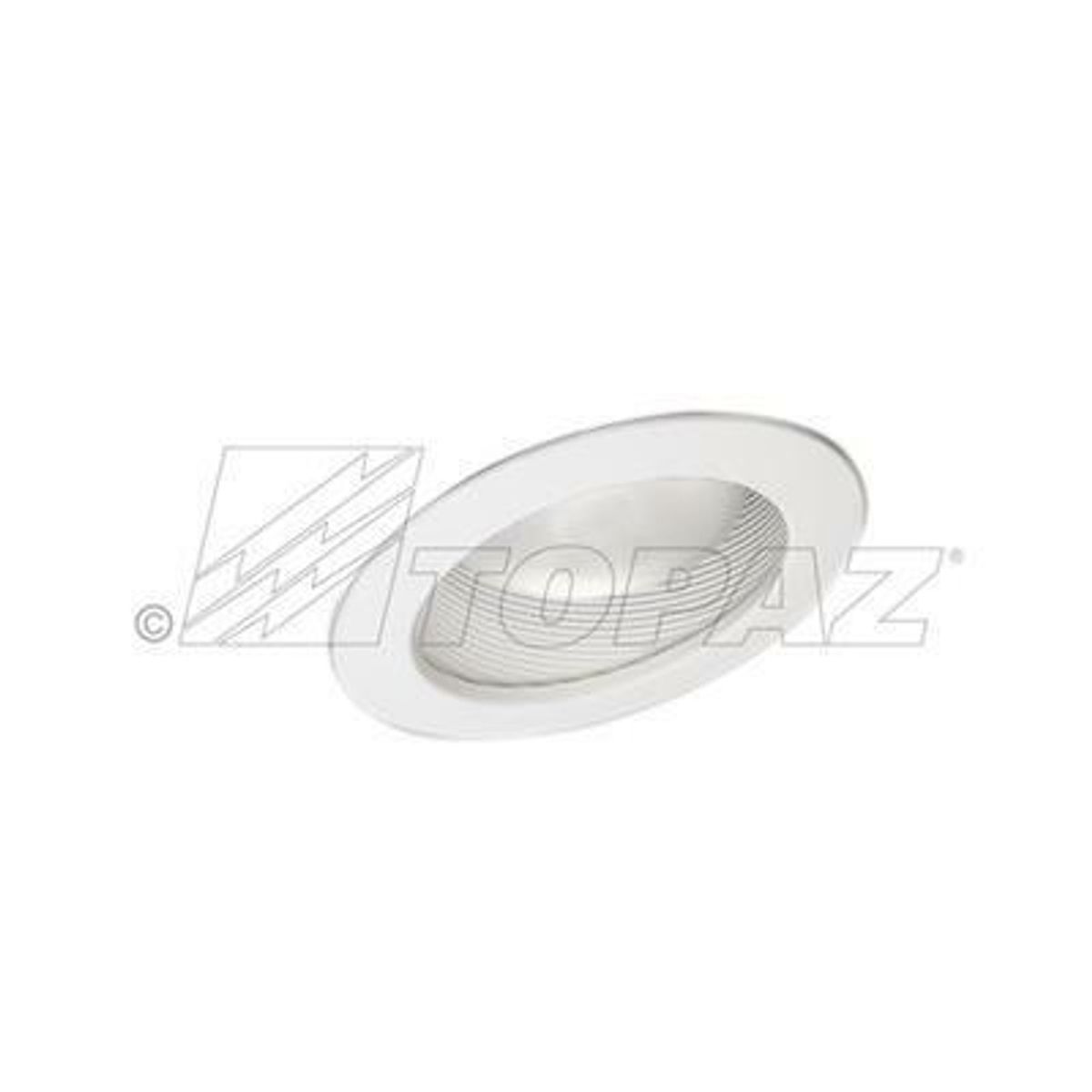 Topaz 6in Sloped Can Trim White Baffle White Ring Uses BR40, PAR38 Lamps or LED Equiv Topaz 6in Sloped Can Trim White Baffle White Ring Uses BR40, PAR38 Lamps or LED Equiv