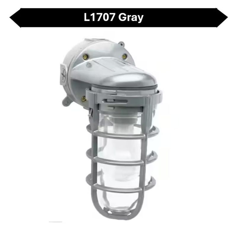 Topaz Outdoor Wall Mount Incandescent or LED Ready Vaportight Industrial Jelly Jar with E26 Socket for up to a 100W Incand or Equiv LED Bulb (not included) Die Cast Aluminum Gray Finish Topaz Outdoor Wall Mount Incandescent or LED Ready Vaportight Industrial Jelly Jar with E26 Socket for up to a 100W Incand or Equiv LED Bulb (not included) Die Cast Aluminum Gray Finish