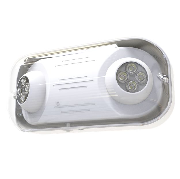 Emergence Series Wet-Location Emergency Light Unit White Housing 90min Life Safety Light Self-Diagnostics