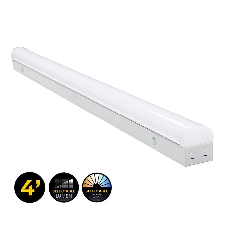 ProLED Select Linear Strip 4ft Selectable Wattage & Color Temp 120-277V 0-10V Dimmable Diffused Lens Fixture